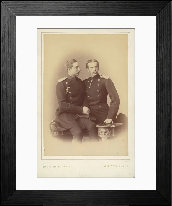 Framed Print : Portrait of German Emperor Wilhelm II (1859-1941), King of Prussia, with his brother Prince Henry of Creator: Hanfstaengl, Hanns (Johann) (1820-1885) Framed Print : Portrait of German Emperor Wilhelm II (1859-1941), King of Prussia, with his brother Prince Henry of Creator: Hanfstaengl, Hanns (Johann) (1820-1885)