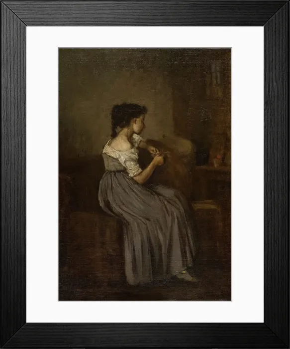 Framed Print : Study of a Seated Girl, 1860-1869. Creator: David Jacobsen Framed Print : Study of a Seated Girl, 1860-1869. Creator: David Jacobsen