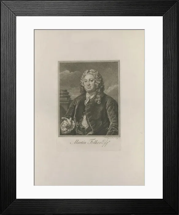 Framed Print : Portrait of Martin Folkes (1690-1754), 1742. Creator: Hogarth, William (1697-1764) Framed Print : Portrait of Martin Folkes (1690-1754), 1742. Creator: Hogarth, William (1697-1764)