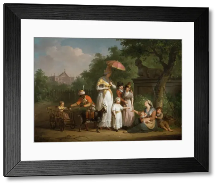 Framed Print : A Noble Family Distributing Alms in a Park, 1793. Creator: Mathieu Van Brée Framed Print : A Noble Family Distributing Alms in a Park, 1793. Creator: Mathieu Van Brée