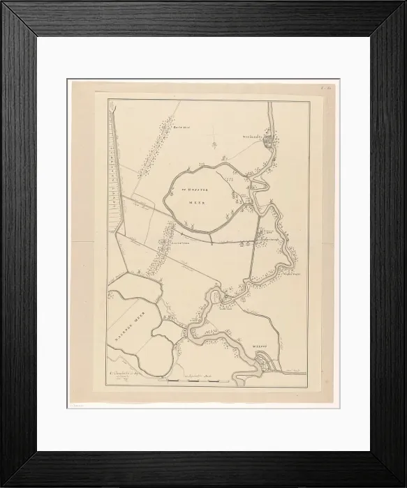 Framed Print : Map of a part of the Gooi, 1636-1799. Creator: Cornelis Danckerts de Ry Framed Print : Map of a part of the Gooi, 1636-1799. Creator: Cornelis Danckerts de Ry