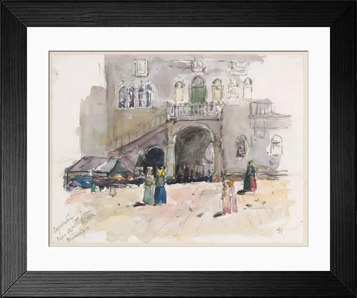 Framed Print : Town hall in Capodistria, 1902. Creator: Carel Nicolaas Storm Framed Print : Town hall in Capodistria, 1902. Creator: Carel Nicolaas Storm