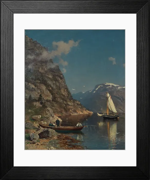 Framed Print : Fiord Landscape, 1877. Creator: Morten Müller Framed Print : Fiord Landscape, 1877. Creator: Morten Müller