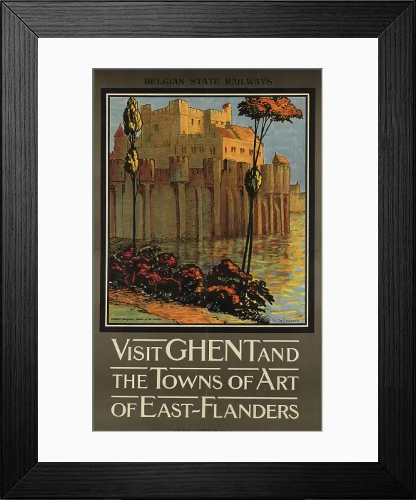 Framed Print : Visit Ghent and the Towns of Art of East-Flanders, 1920s. Creator: De Cramer, René (1876-1951) Framed Print : Visit Ghent and the Towns of Art of East-Flanders, 1920s. Creator: De Cramer, René (1876-1951)