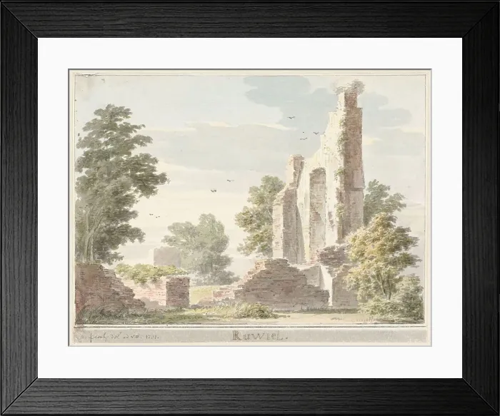 Framed Print : Ruins of the Ruwiel Castle, 1731. Creator: Cornelis Pronk Framed Print : Ruins of the Ruwiel Castle, 1731. Creator: Cornelis Pronk