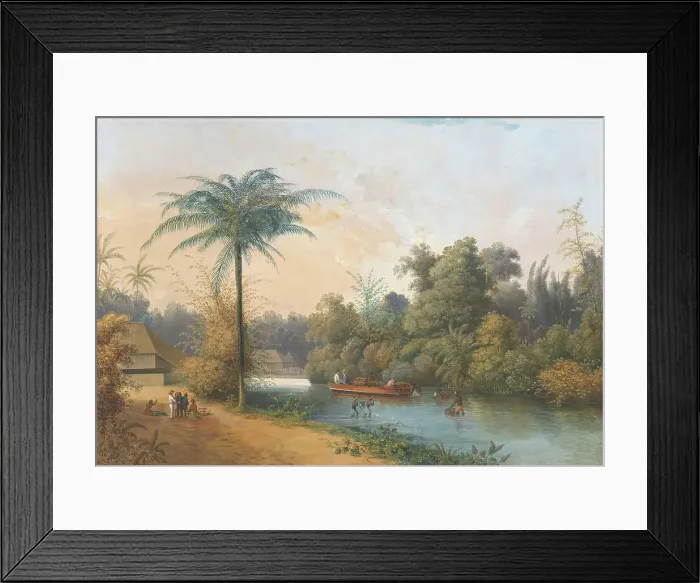 Framed Print : Waterfall at Tjieroek Betong Java, 1838-1898. Creator: Charles William Meredith van de Velde Framed Print : Waterfall at Tjieroek Betong Java, 1838-1898. Creator: Charles William Meredith van de Velde