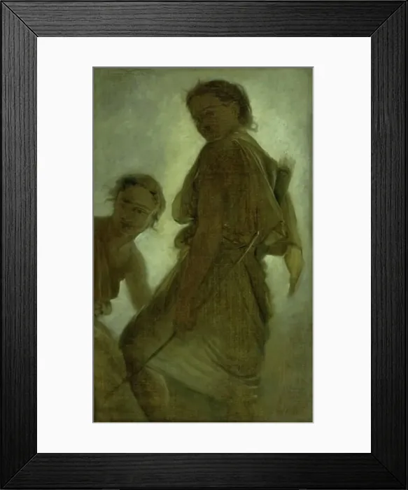 Framed Print : Diana with one of her Nymphs, 1863-1866. Creator: Ludvig Abelin Schou Framed Print : Diana with one of her Nymphs, 1863-1866. Creator: Ludvig Abelin Schou