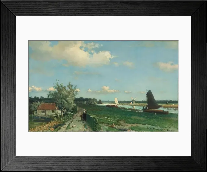 Framed Print : The Trekvliet Shipping Canal near Rijswijk, known as the ‘View near the Geest Bridge, 1868. Creator: Jan Hendrik Weissenbruch Framed Print : The Trekvliet Shipping Canal near Rijswijk, known as the ‘View near the Geest Bridge, 1868. Creator: Jan Hendrik Weissenbruch