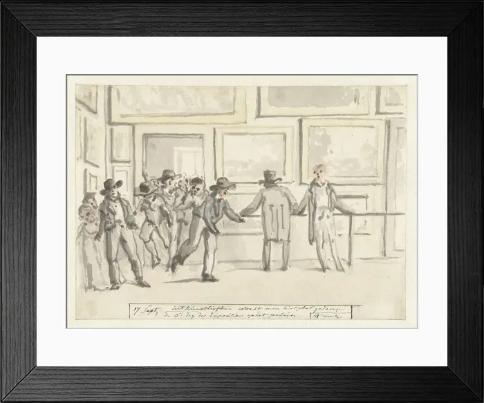 Framed Print : Visitors at the Art Exhibition in Amsterdam in 1808, 1808. Creator: Christiaan Andriessen Framed Print : Visitors at the Art Exhibition in Amsterdam in 1808, 1808. Creator: Christiaan Andriessen