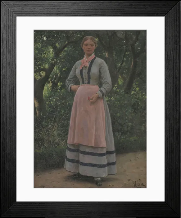Framed Print : Young woman in a garden, 1865-1925. Creator: Hans Michael Therkildsen Framed Print : Young woman in a garden, 1865-1925. Creator: Hans Michael Therkildsen