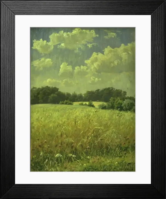 Framed Print : An oat field, 1865-1925. Creator: Hans Michael Therkildsen Framed Print : An oat field, 1865-1925. Creator: Hans Michael Therkildsen