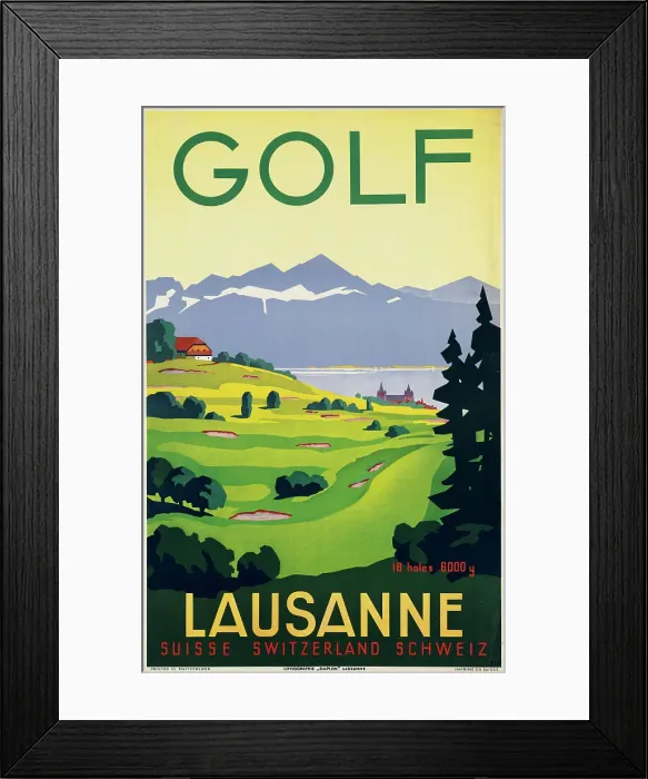 Framed Print : Golf. Lausanne, 1936. Creator: Bovard, Fortuné (1875-1947) Framed Print : Golf. Lausanne, 1936. Creator: Bovard, Fortuné (1875-1947)