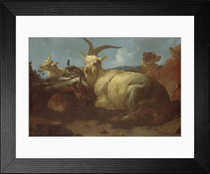 Framed Print : A Goatherd Watching his Animals, 1683. Creator: Johann Melchior Roos Framed Print : A Goatherd Watching his Animals, 1683. Creator: Johann Melchior Roos