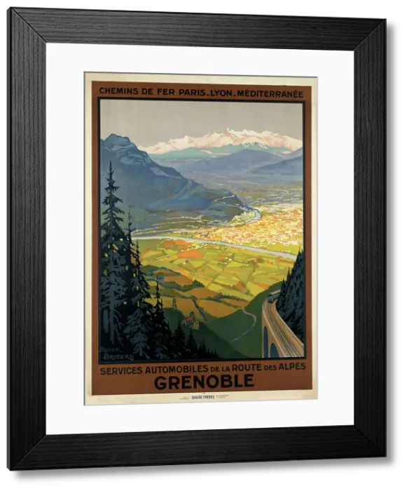 Framed Print : Services Automobiles de la route des Alpes. Grenoble, 1922. Creator: Broders, Roger (1883-1953) Framed Print : Services Automobiles de la route des Alpes. Grenoble, 1922. Creator: Broders, Roger (1883-1953)