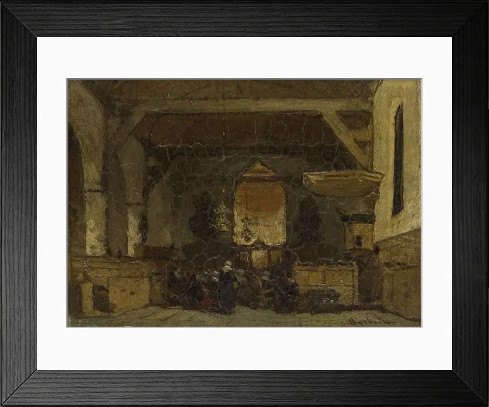 Framed Print : Interior of the Church in Maasland, c.1870-c.1875. Creator: Johannes Bosboom Framed Print : Interior of the Church in Maasland, c.1870-c.1875. Creator: Johannes Bosboom