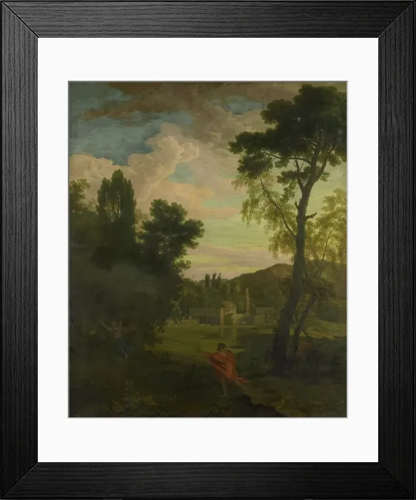 Framed Print : Arcadian Landscape with Jupiter and Io, 1680-1726. Creator: Johannes Glauber Framed Print : Arcadian Landscape with Jupiter and Io, 1680-1726. Creator: Johannes Glauber