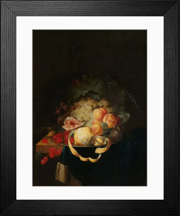 Framed Print : Still Life with Fruit, 1668. Creator: Johannes Hannot Framed Print : Still Life with Fruit, 1668. Creator: Johannes Hannot