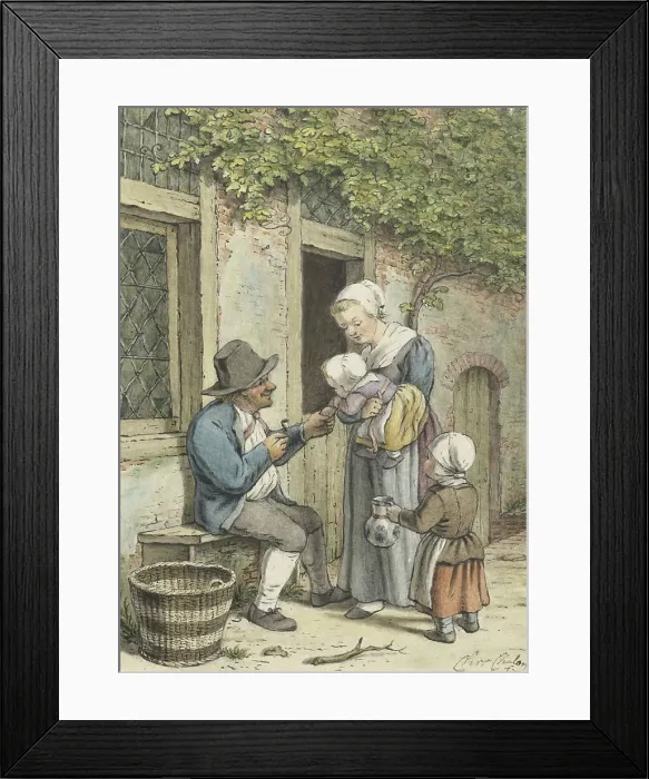 Framed Print : Farm talk, 1758-1808. Creator: Christina Chalon Framed Print : Farm talk, 1758-1808. Creator: Christina Chalon