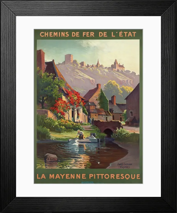Framed Print : La Mayenne pittoresque. Chemins de fer de l'Etat, c. 1920. Creator: Hallé, Charles (1867-1924) Framed Print : La Mayenne pittoresque. Chemins de fer de l'Etat, c. 1920. Creator: Hallé, Charles (1867-1924)