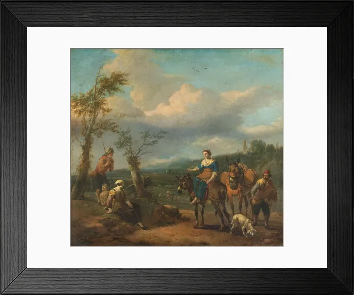 Framed Print : Italian Landscape with Figures, 1650-1674. Creator: Johannes Lingelbach Framed Print : Italian Landscape with Figures, 1650-1674. Creator: Johannes Lingelbach