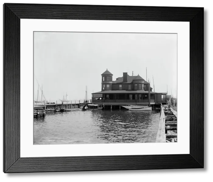 Framed Print : Atlantic Yacht Club House, Bay Ridge, between 1880 and 1930. Creator: Unknown Framed Print : Atlantic Yacht Club House, Bay Ridge, between 1880 and 1930. Creator: Unknown