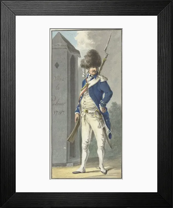 Framed Print : Uniform of the Rotterdamsch Genootschap van Wapenhandel de Palmboom, 1787. Creator: Dirk Langendijk Framed Print : Uniform of the Rotterdamsch Genootschap van Wapenhandel de Palmboom, 1787. Creator: Dirk Langendijk