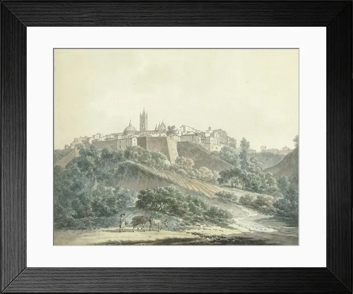 Framed Print : View of Siena, 1787. Creator: Daniel Dupré Framed Print : View of Siena, 1787. Creator: Daniel Dupré