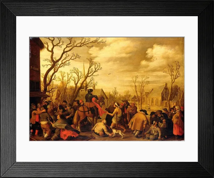 Framed Print : St Martin Cutting Off Part of his Cloak for a Beggar, 1623. Creator: Joost Cornelisz Droochsloot Framed Print : St Martin Cutting Off Part of his Cloak for a Beggar, 1623. Creator: Joost Cornelisz Droochsloot