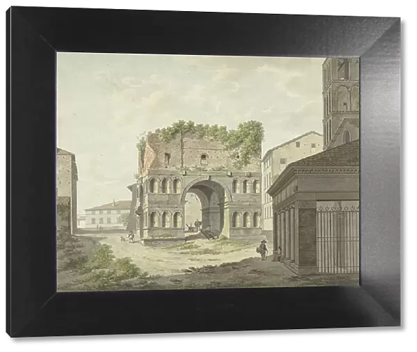 The Arch of Janus quadrifons and part of San Giorgio in Velabro in Rome, 1761-1817. Creator: Daniel Dupré