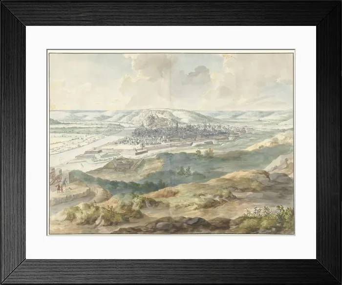Framed Print : View of Namur from the East during the Siege of 1695, (1695). Creator: Dirk Maes Framed Print : View of Namur from the East during the Siege of 1695, (1695). Creator: Dirk Maes