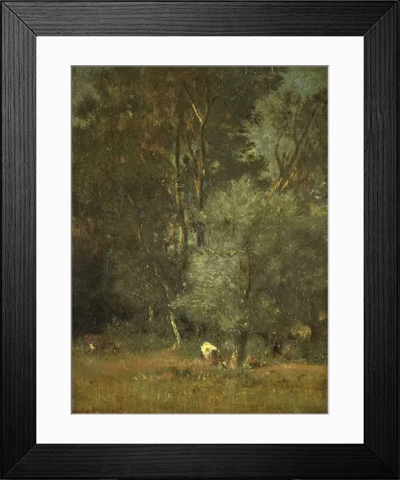 Framed Print : View in the Woods, 1840-1889. Creator: Jules Dupré Framed Print : View in the Woods, 1840-1889. Creator: Jules Dupré