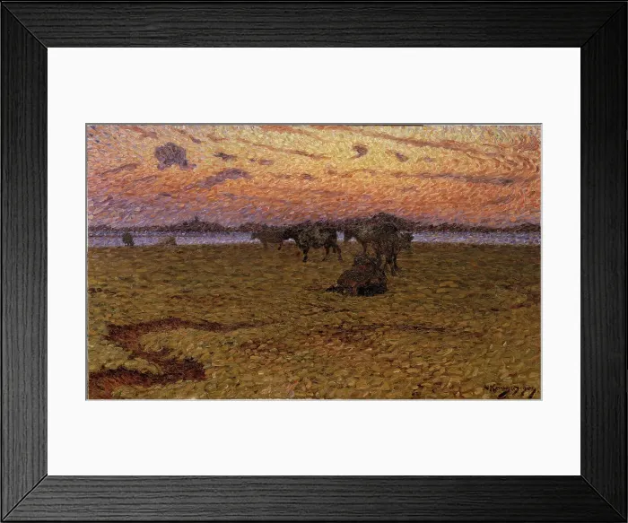 Framed Print : Cows on the Beach, 1909. Creator: Nils Kreuger Framed Print : Cows on the Beach, 1909. Creator: Nils Kreuger