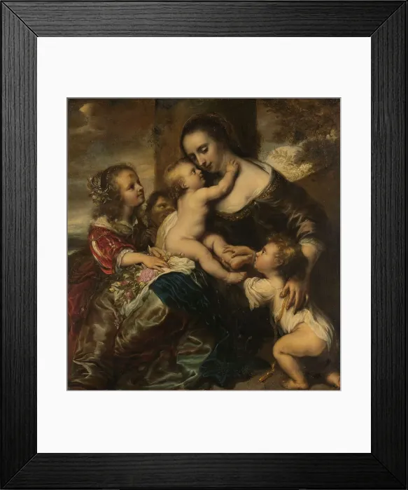 Framed Print : Portrait of a woman with four children, depicted as Caritas, 1650-1678. Creator: Jurgen Ovens Framed Print : Portrait of a woman with four children, depicted as Caritas, 1650-1678. Creator: Jurgen Ovens
