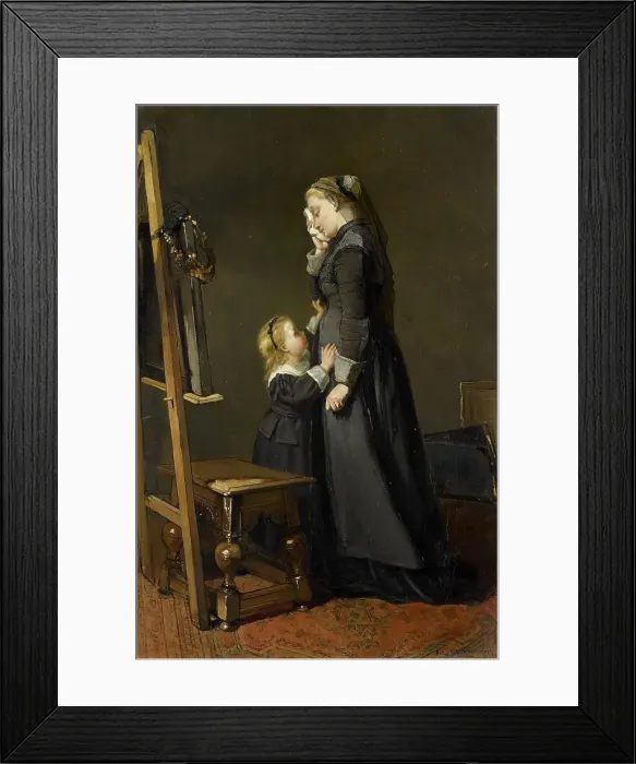 Framed Print : The Widow of a Painter, 1870. Creator: Kate Bisschop-Swift Framed Print : The Widow of a Painter, 1870. Creator: Kate Bisschop-Swift
