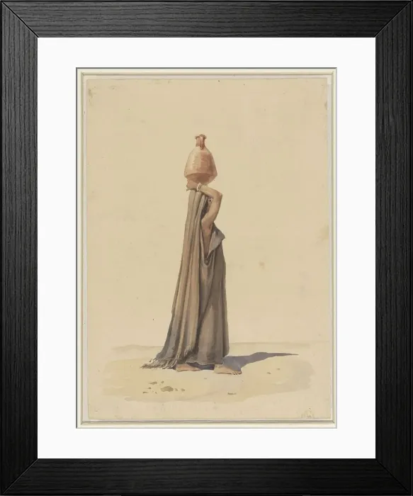 Framed Print : Water carrier, 1840-1879. Creator: Emile Prisse D'Avennes Framed Print : Water carrier, 1840-1879. Creator: Emile Prisse D'Avennes
