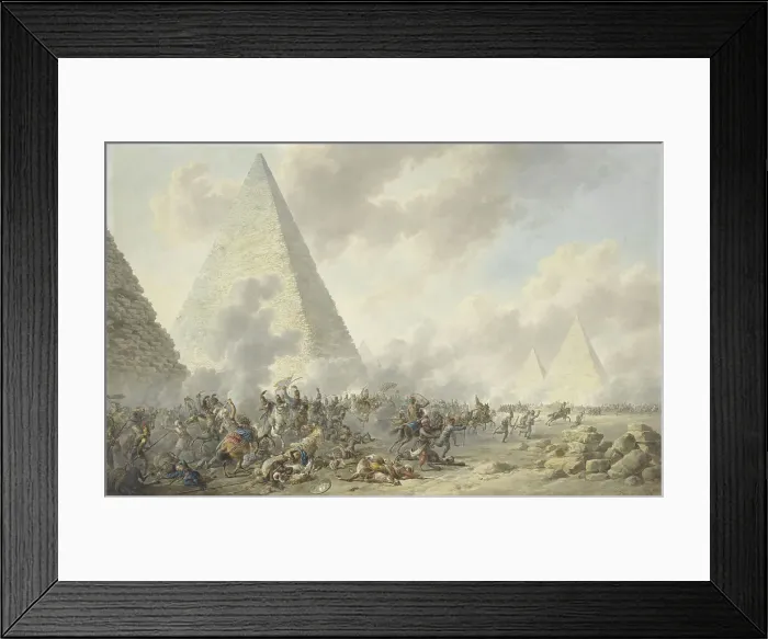 Framed Print : Battle of the Pyramids, 1803. Creator: Dirk Langendijk Framed Print : Battle of the Pyramids, 1803. Creator: Dirk Langendijk