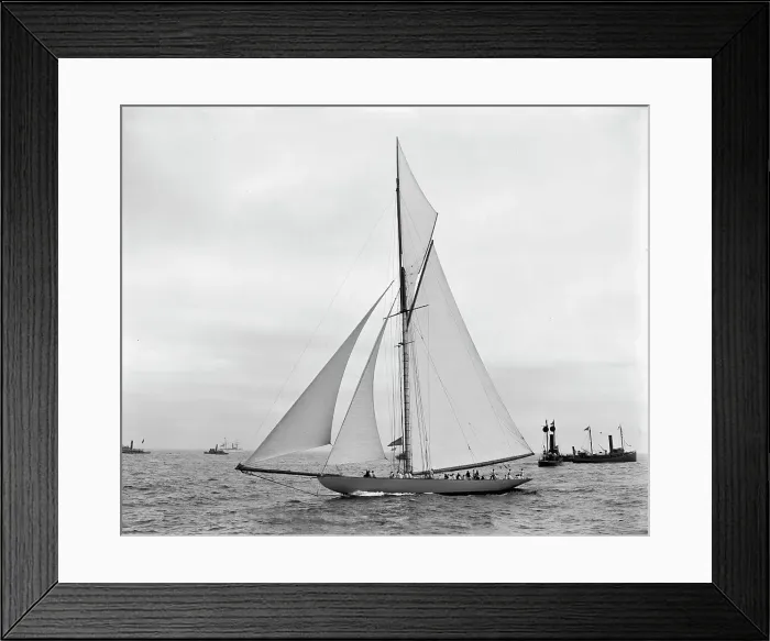 Framed Print : Shamrock I before the start, Oct. 17, 99, c1899. Creator: Unknown Framed Print : Shamrock I before the start, Oct. 17, 99, c1899. Creator: Unknown