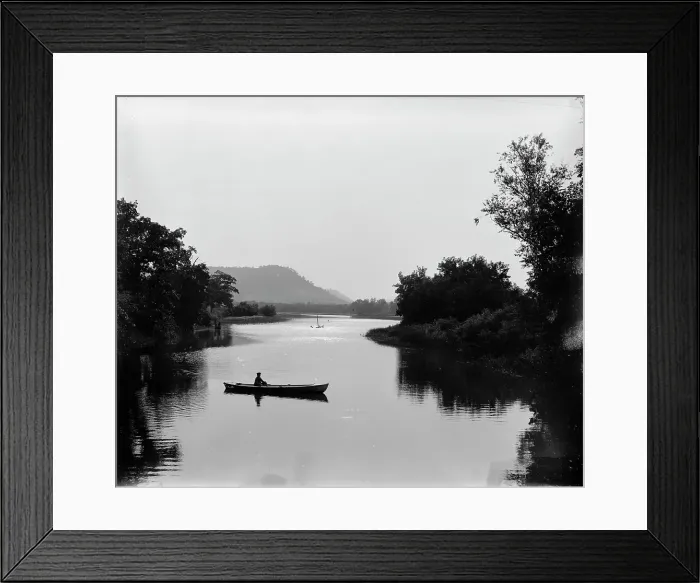 Framed Print : Minnesota City, evening on the mill pond, between 1880 and 1899. Creator: Unknown Framed Print : Minnesota City, evening on the mill pond, between 1880 and 1899. Creator: Unknown