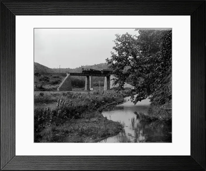 Framed Print : Rolling Stone Valley R.R. crossing, between 1880 and 1899. Creator: Unknown Framed Print : Rolling Stone Valley R.R. crossing, between 1880 and 1899. Creator: Unknown