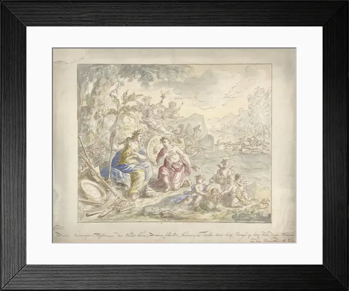 Framed Print : Design for a wall painting with allegory of the Earth, 1677-1755. Creator: Elias van Nijmegen Framed Print : Design for a wall painting with allegory of the Earth, 1677-1755. Creator: Elias van Nijmegen