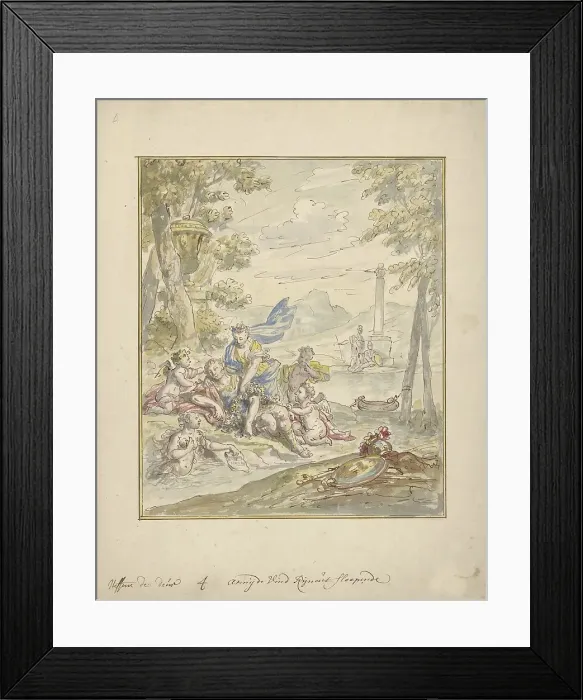 Framed Print : Design for a wall painting with Armida and Rinaldo, 1677-1755. Creator: Elias van Nijmegen Framed Print : Design for a wall painting with Armida and Rinaldo, 1677-1755. Creator: Elias van Nijmegen