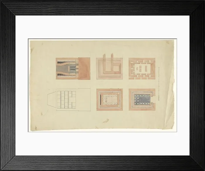 Framed Print : View, cross -sections and floor plans of an oven, c.1835-c.1860. Creator: Workshop of Franz Jakob Kreuter Framed Print : View, cross -sections and floor plans of an oven, c.1835-c.1860. Creator: Workshop of Franz Jakob Kreuter