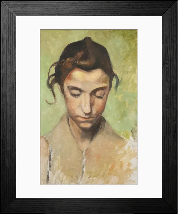 Framed Print : A Girl's Head I, c19th century. Creator: Olof Sager-Nelson Framed Print : A Girl's Head I, c19th century. Creator: Olof Sager-Nelson
