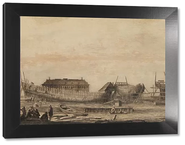 The Shipyard of the Amsterdam Admiralty, 1655-1660. Creator: Ludolf Bakhuizen