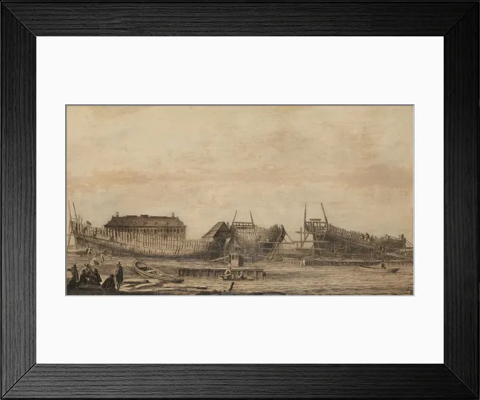 Framed Print : The Shipyard of the Amsterdam Admiralty, 1655-1660. Creator: Ludolf Bakhuizen Framed Print : The Shipyard of the Amsterdam Admiralty, 1655-1660. Creator: Ludolf Bakhuizen
