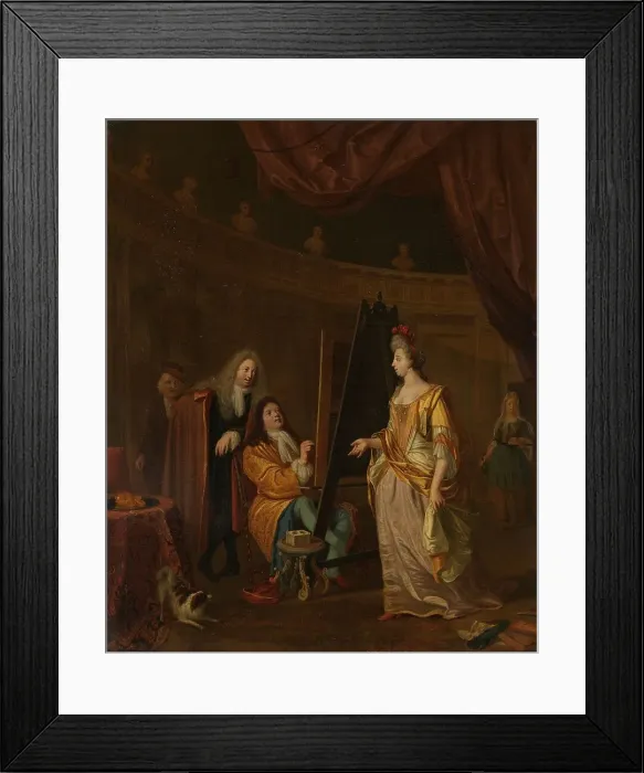 Framed Print : An Artist in his Studio, Painting the Portrait of a Lady, 1707. Creator: Ludolf Bakhuizen Framed Print : An Artist in his Studio, Painting the Portrait of a Lady, 1707. Creator: Ludolf Bakhuizen