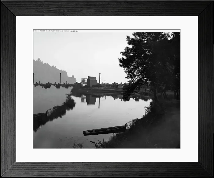 Framed Print : Riverview flour mills, New Ulm, Minn. between 1880 and 1899. Creator: Unknown Framed Print : Riverview flour mills, New Ulm, Minn. between 1880 and 1899. Creator: Unknown