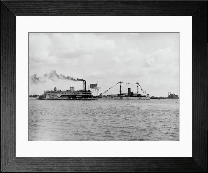 Framed Print : U.S.S. Texas and the Whisper, c1900. Creator: Unknown Framed Print : U.S.S. Texas and the Whisper, c1900. Creator: Unknown