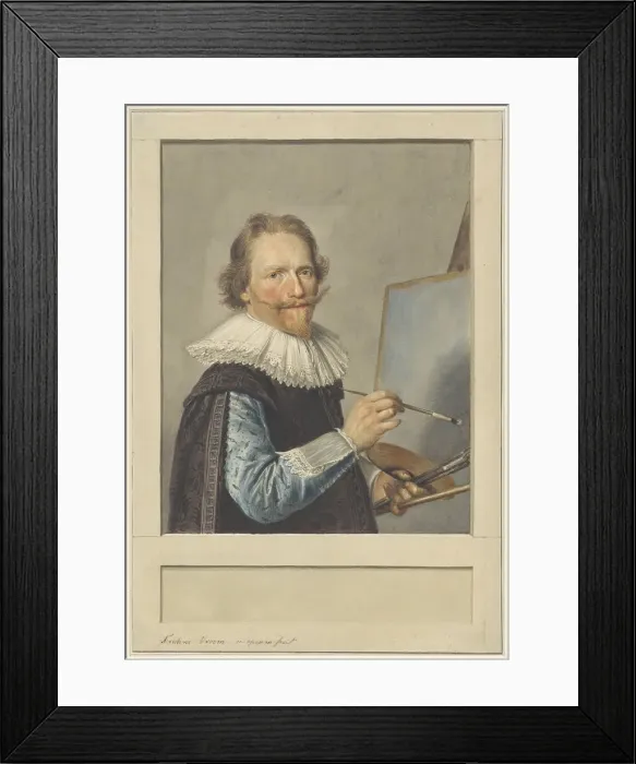 Framed Print : Portrait of Frederik Hendricksz. Vroom in front of his easel, 1610-1717. Creator: Anon Framed Print : Portrait of Frederik Hendricksz. Vroom in front of his easel, 1610-1717. Creator: Anon