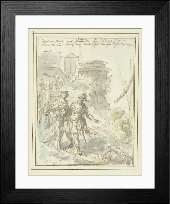 Framed Print : Helena with Paris en route to the fleet, 1677-1755. Creator: Elias van Nijmegen Framed Print : Helena with Paris en route to the fleet, 1677-1755. Creator: Elias van Nijmegen